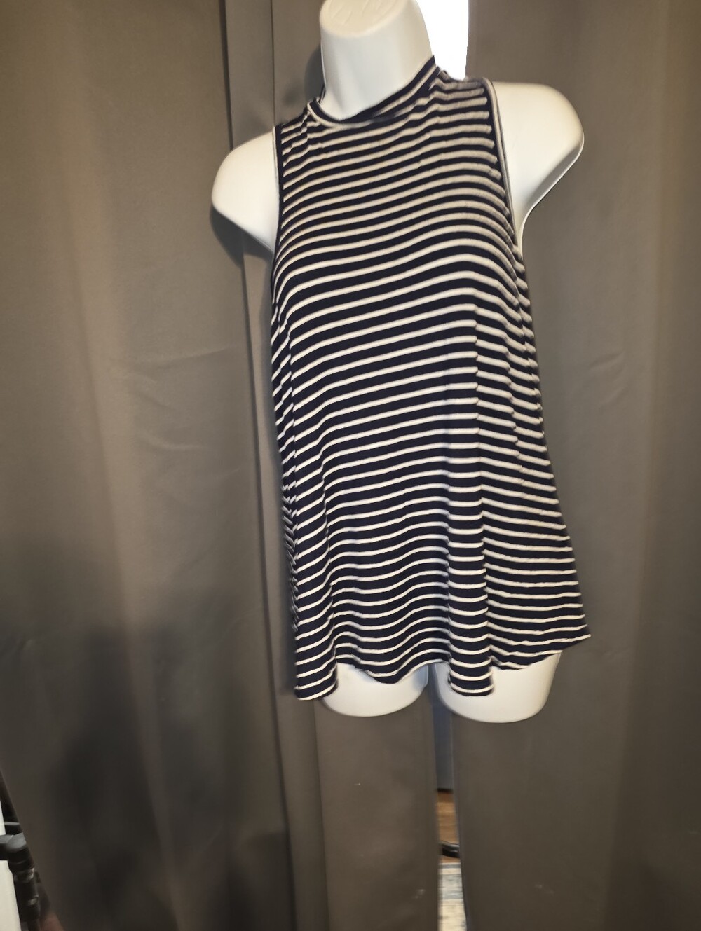 Maurices Navy and White Striped Sleeveless Tank